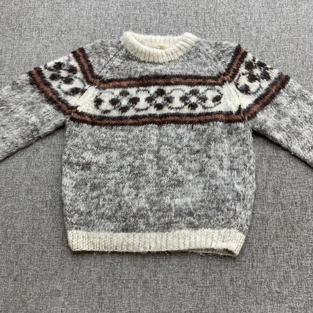 VTG Handmade 100% Wool Fair Isle Sweater Nepal Mens Womens Unisex L ? READ - Picture 5 of 9